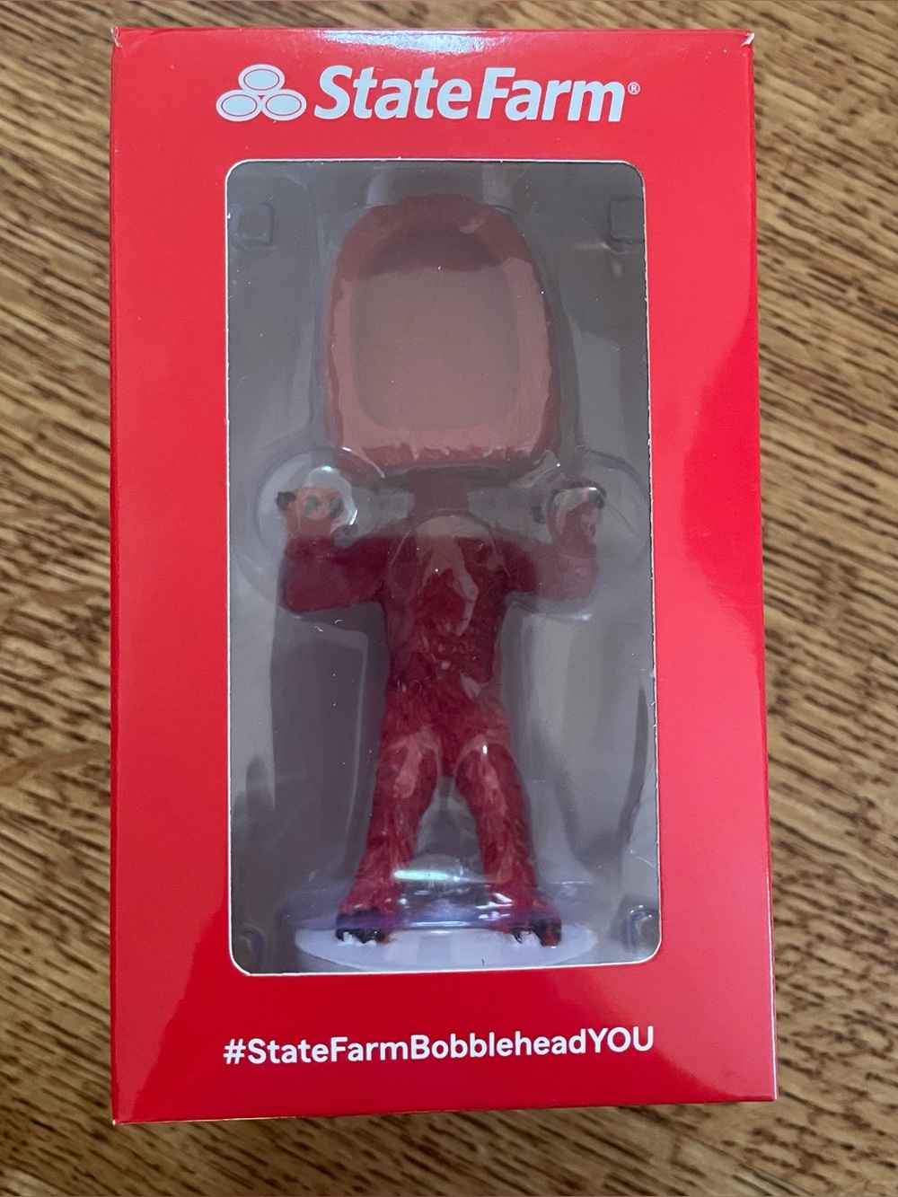 State Farm Insurance “Bobblehead YOU”  Red Monster Picture Frame Figurine w/ Box
